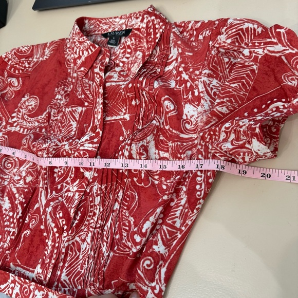 Lauren Ralph Lauren Belted Paisley Midi Shirt Dress Collared Pleated NWOT Size 4 - Picture 11 of 16